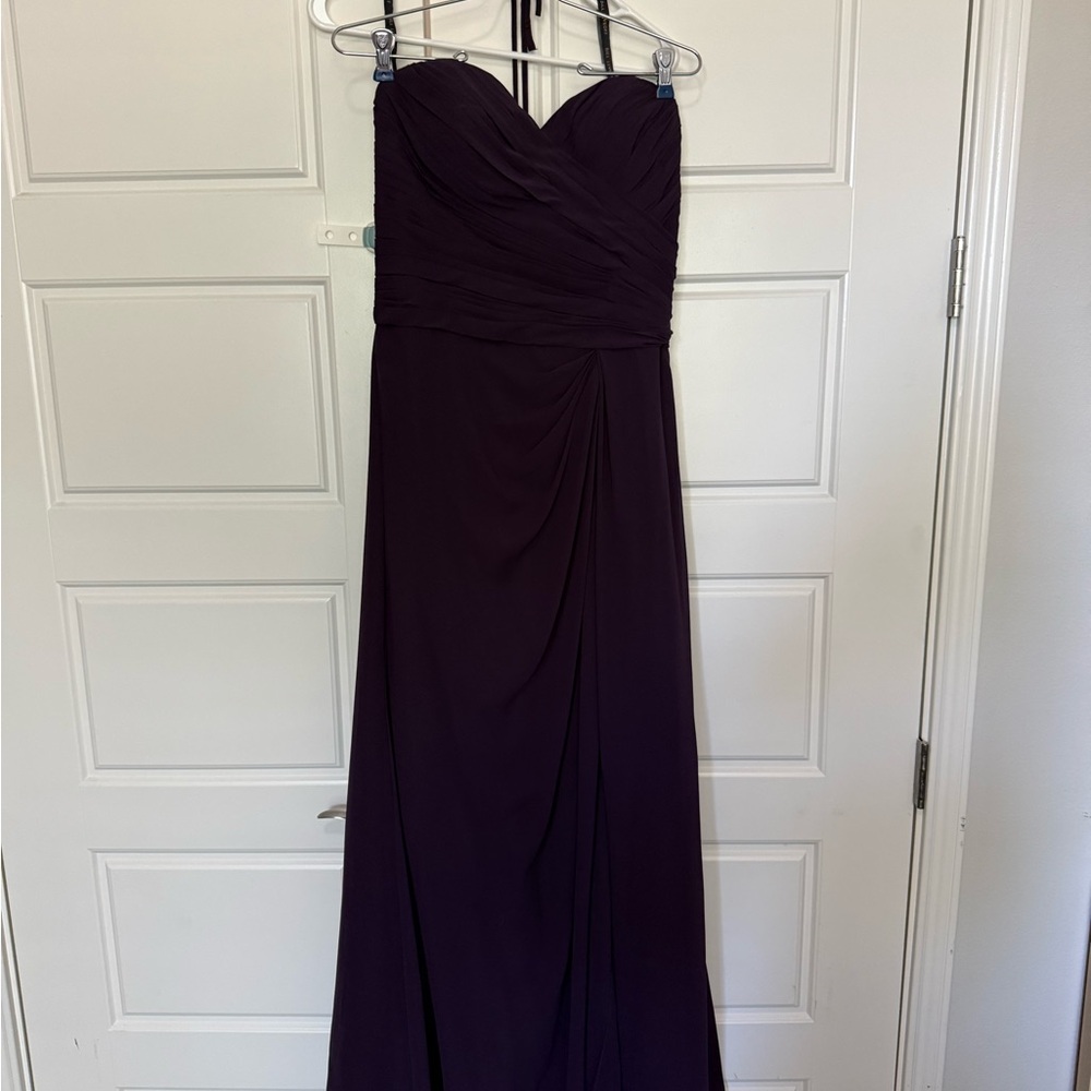 Bill Levkoff Strapless Evening Gown in Plum